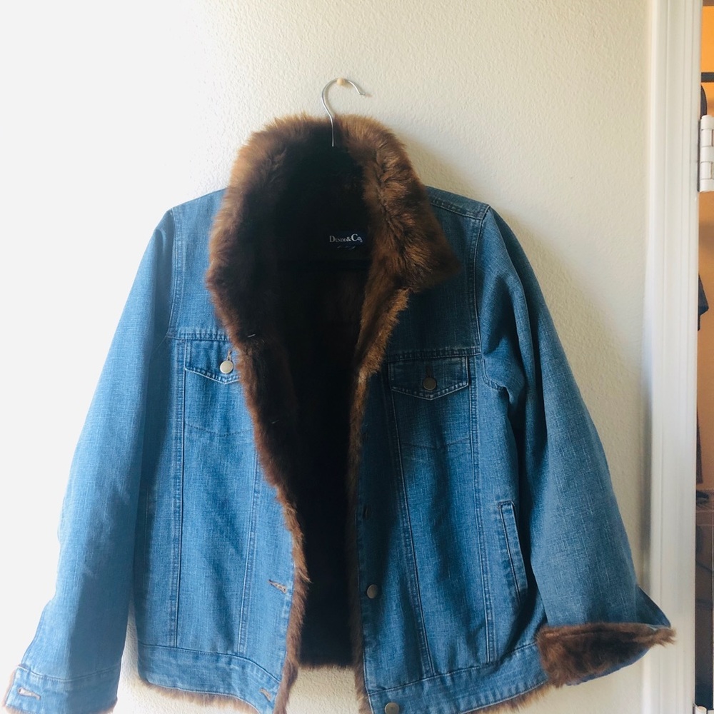 Denim & Co fur coat